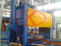 上海良时再次为客户设计制造太阳能热水器内胆在线双箍箱式自动喷砂机 