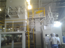 上海良时出口科威特两台热水器内胆内壁自动喷砂机