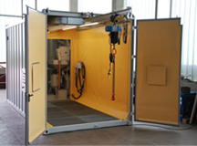 上海良时设计制造新型集装箱式喷砂房